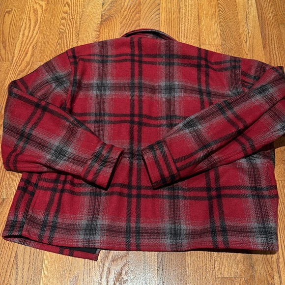 Fashion Bug wool/cotton flannel red plaid zip jacket size M - Picture 6 of 6